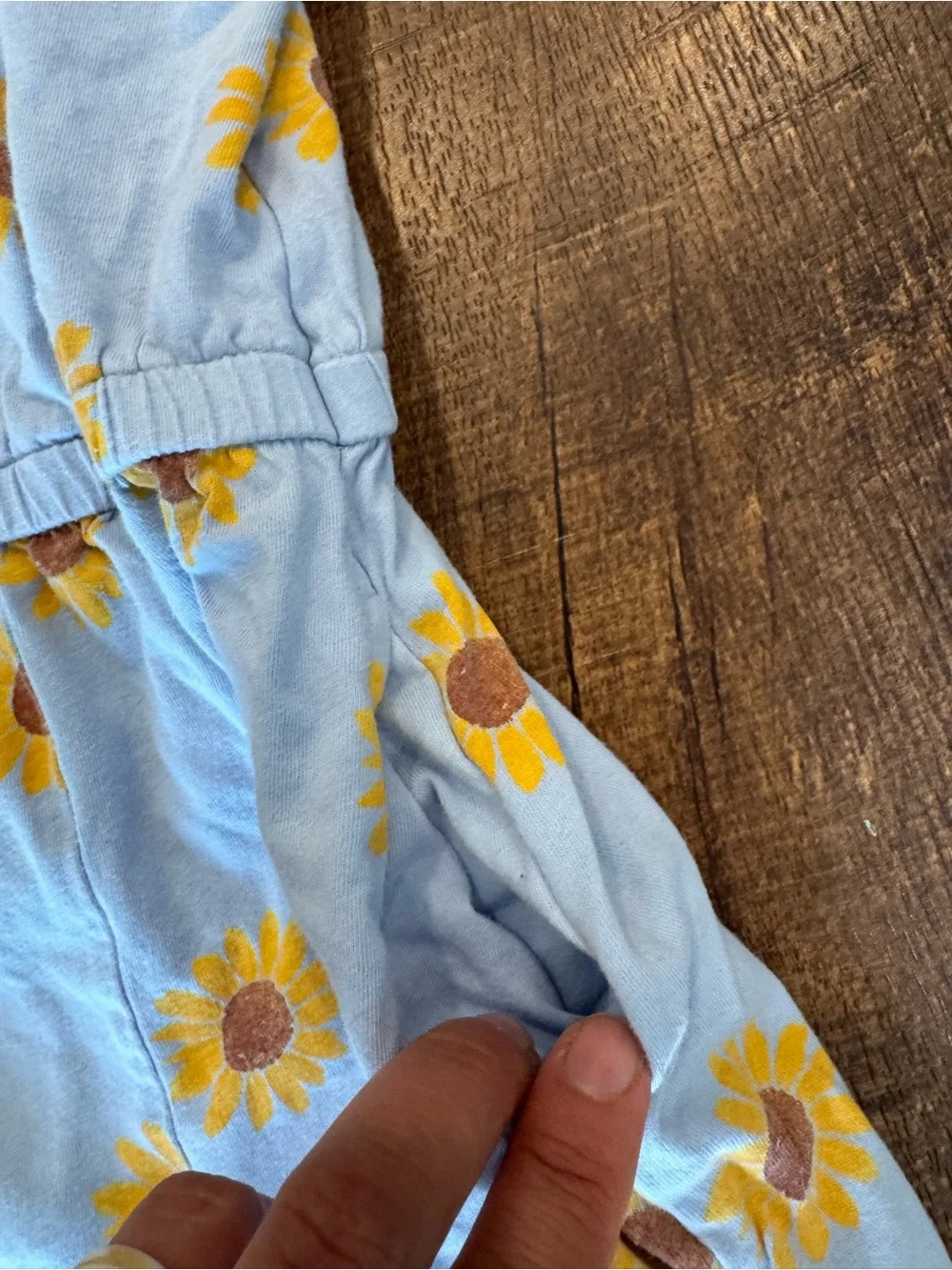 Old Navy girls sleeveless Light Blue Sunflower Print Romper